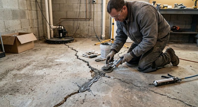 Cracked Basement Floor Repair in Sarasota County, FL