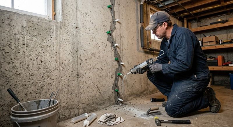 Cracked Basement Floor Repair in Sarasota County, FL